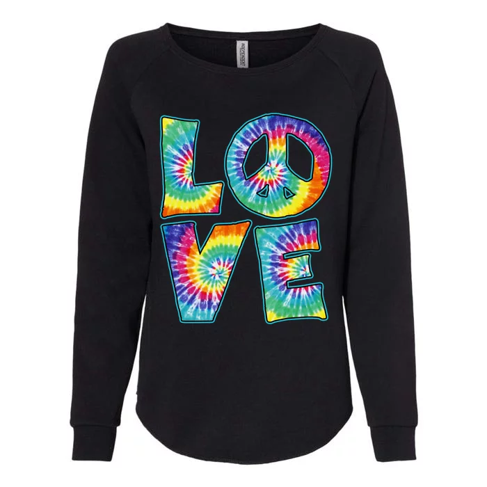 Love Peace Sign 60s 70s Tie Dye Hippie Hippy Funny Gift Womens California Wash Sweatshirt