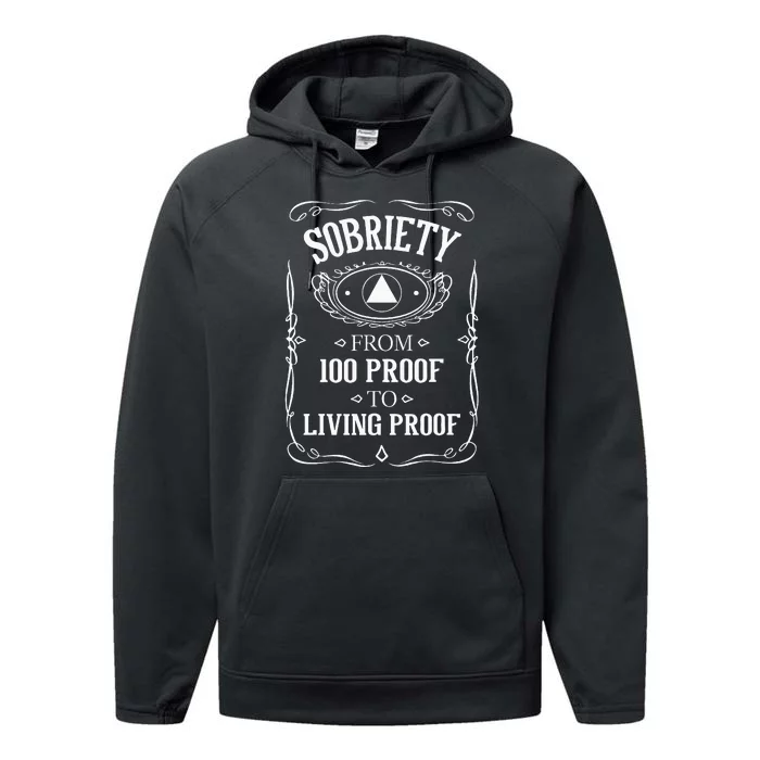 Living Proof Sobriety Anniversary Sober AA NA Recovery Performance Fleece Hoodie