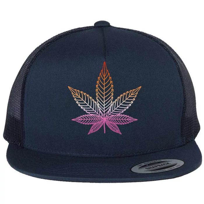 Lesbian Pride Subtle 420 Stoner Pot Leaf Weed Lgbtq Lesbian Funny Gift Flat Bill Trucker Hat