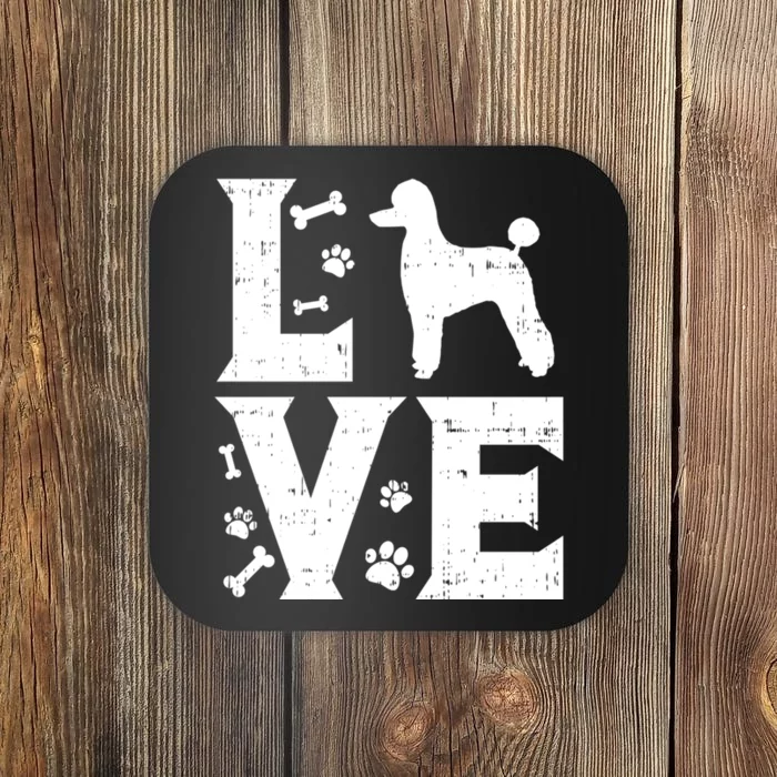 Love Poodle Standard Miniature Toy Pet Dog Lover Owner Gift Cute Gift Coaster