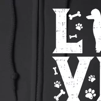 Love Poodle Standard Miniature Toy Pet Dog Lover Owner Gift Cute Gift Full Zip Hoodie