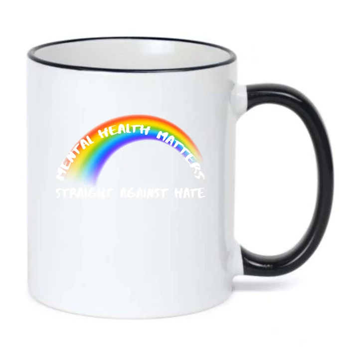 Lgbtq Pride Straight Against Hate Gift Black Color Changing Mug