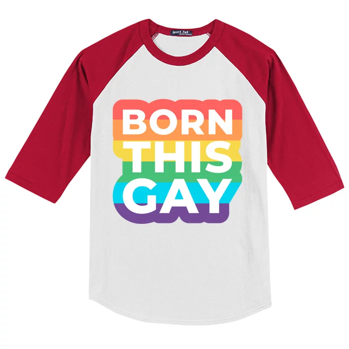 Lgbtq Pride Stonewall Born This Gay Great Gift Kids Colorblock Raglan Jersey