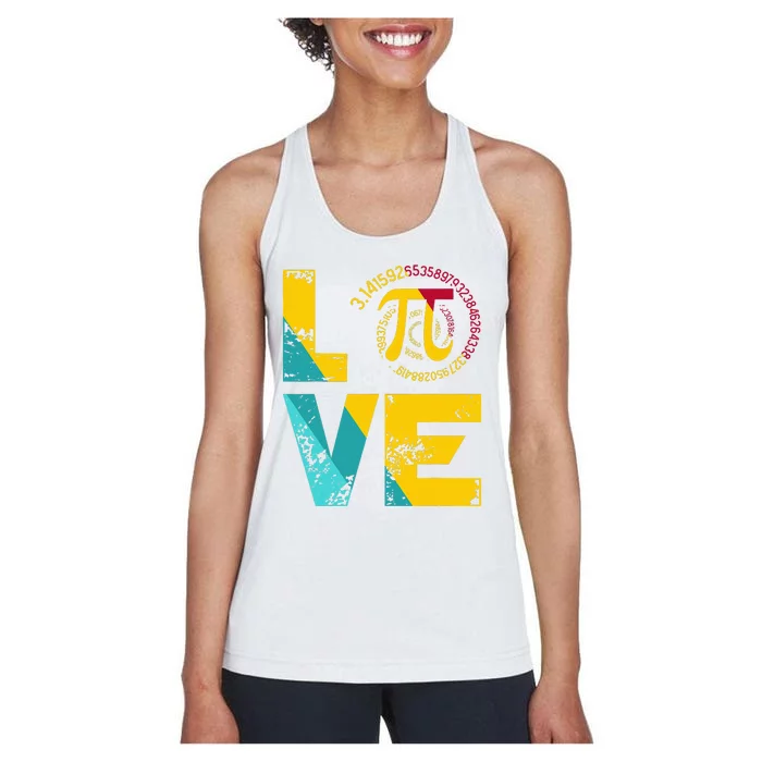 Love Pi Spiral for Pi Day Geek Math Teacher 3.14 Women's Racerback Tank