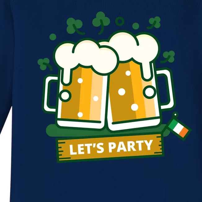 Let's Party St Patrick's Day Ireland Baby Long Sleeve Bodysuit