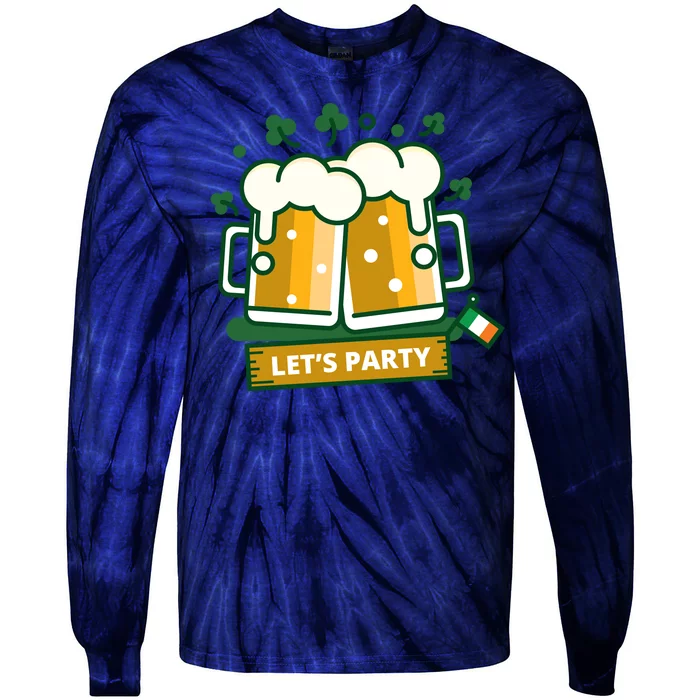 Let's Party St Patrick's Day Ireland Tie-Dye Long Sleeve Shirt