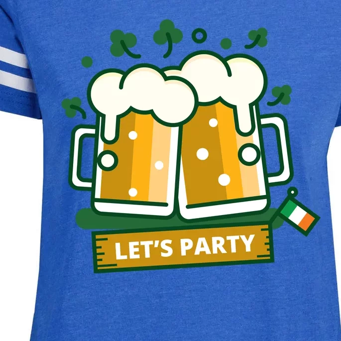 Let's Party St Patrick's Day Ireland Enza Ladies Jersey Football T-Shirt