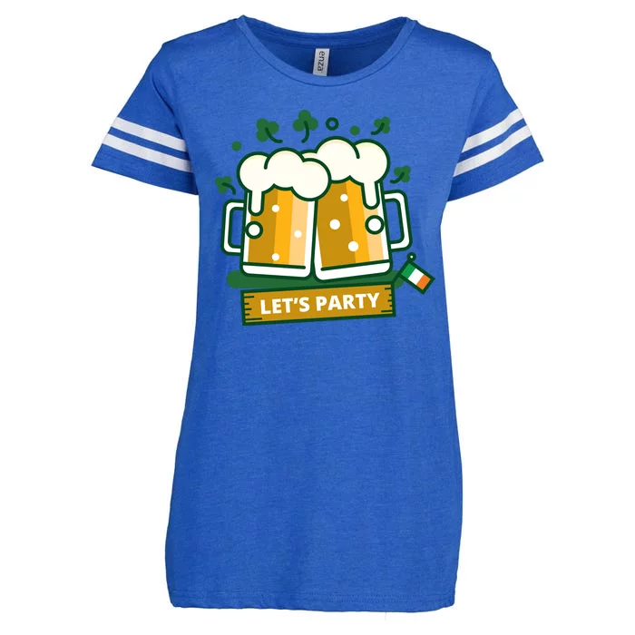 Let's Party St Patrick's Day Ireland Enza Ladies Jersey Football T-Shirt