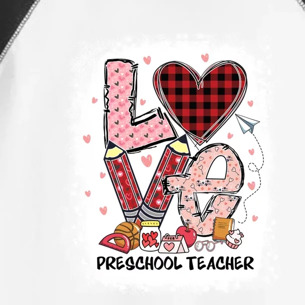 Love Preschool Teacher Happy Valentines Day Cute Gift Toddler Fine Jersey T-Shirt