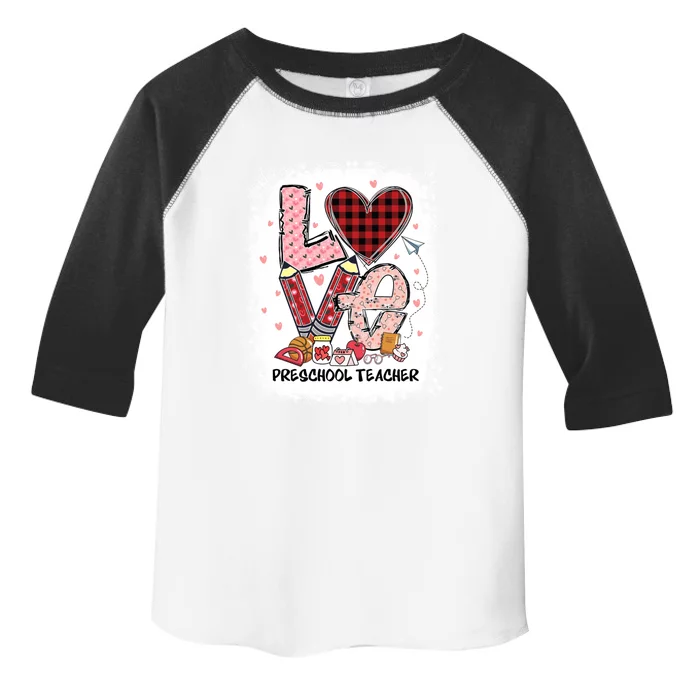 Love Preschool Teacher Happy Valentines Day Cute Gift Toddler Fine Jersey T-Shirt