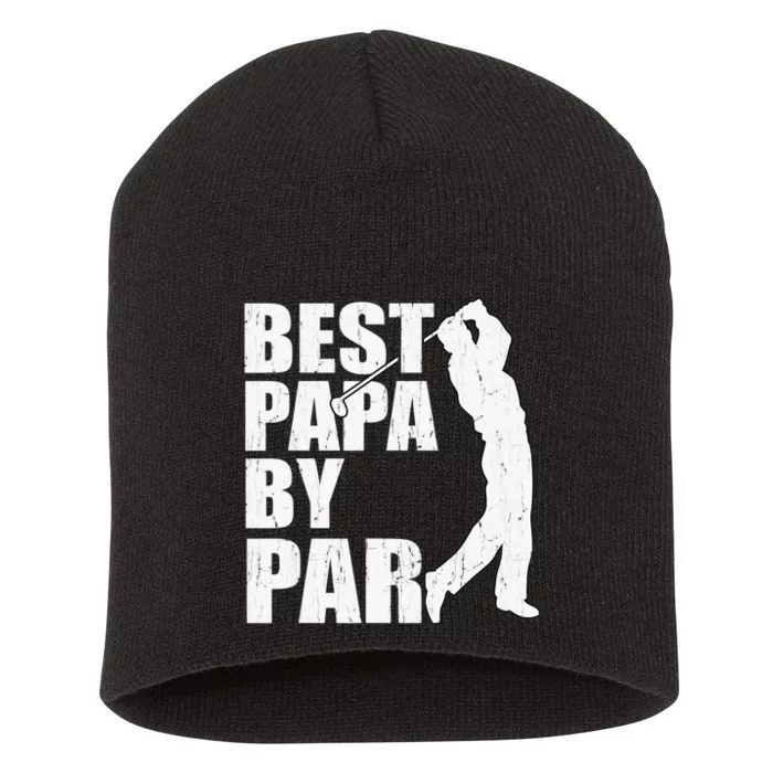 Let's Par Tee Golf Player Golfer Dad Papa Funny Short Acrylic Beanie