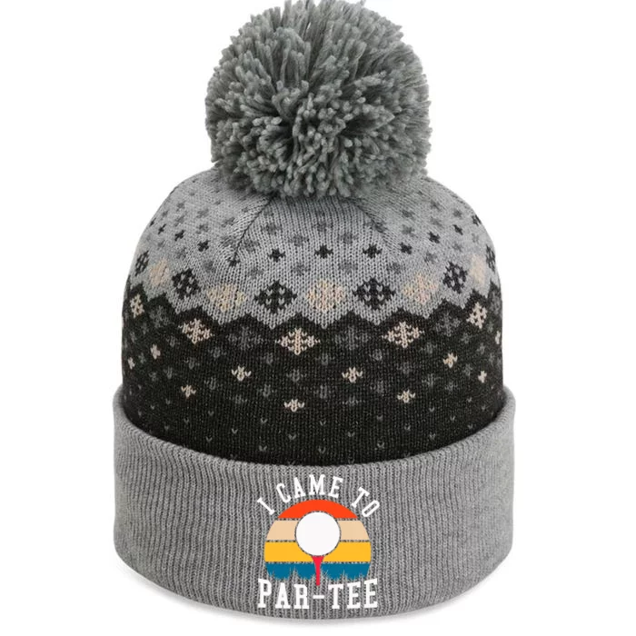 Let's Par Tee Partee Funny Golfing Retro Vintage Golfer The Baniff Cuffed Pom Beanie