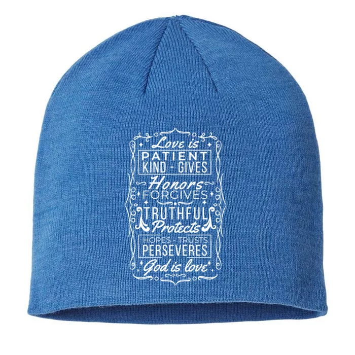 Loves Patient Truthful Quotes Gift 8 1/2in Sustainable Knit Beanie