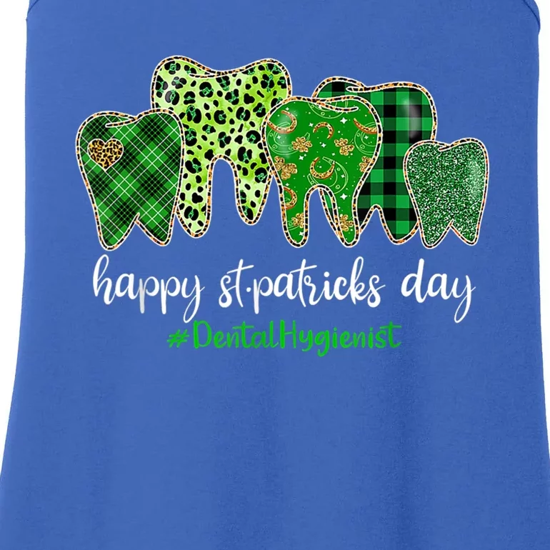 Leopard Plaid Tooth Teeth Dental Hygienist St Patricks Day Gift Ladies Essential Tank