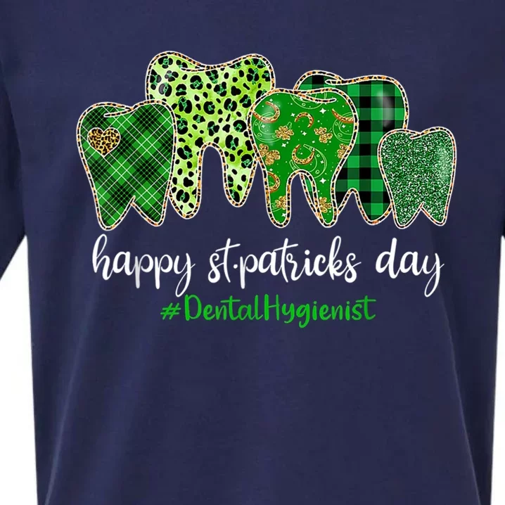 Leopard Plaid Tooth Teeth Dental Hygienist St Patricks Day Gift Sueded Cloud Jersey T-Shirt