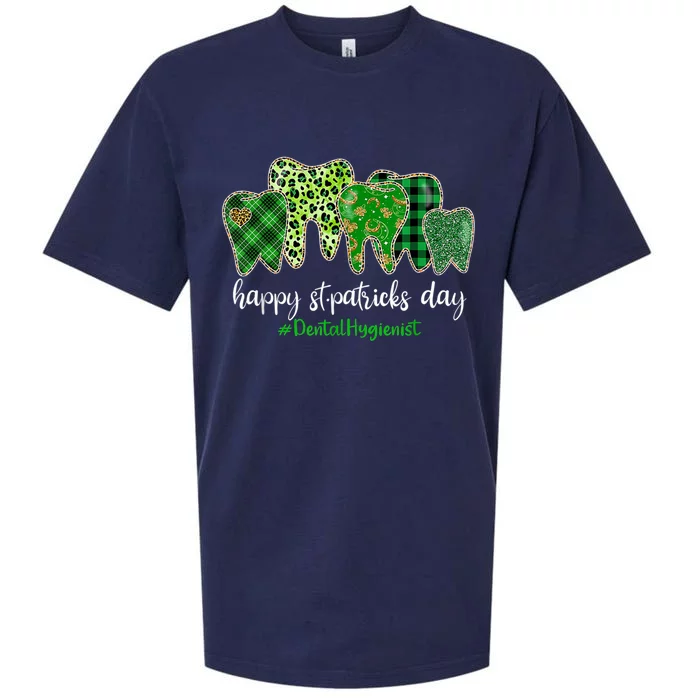 Leopard Plaid Tooth Teeth Dental Hygienist St Patricks Day Gift Sueded Cloud Jersey T-Shirt