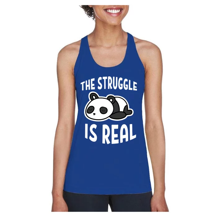 Lazy Panda The Struggle Is Real Cute Gift Women's Racerback Tank