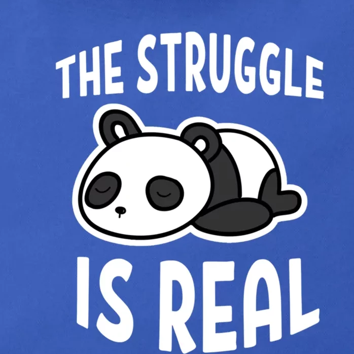 Lazy Panda The Struggle Is Real Cute Gift Zip Tote Bag