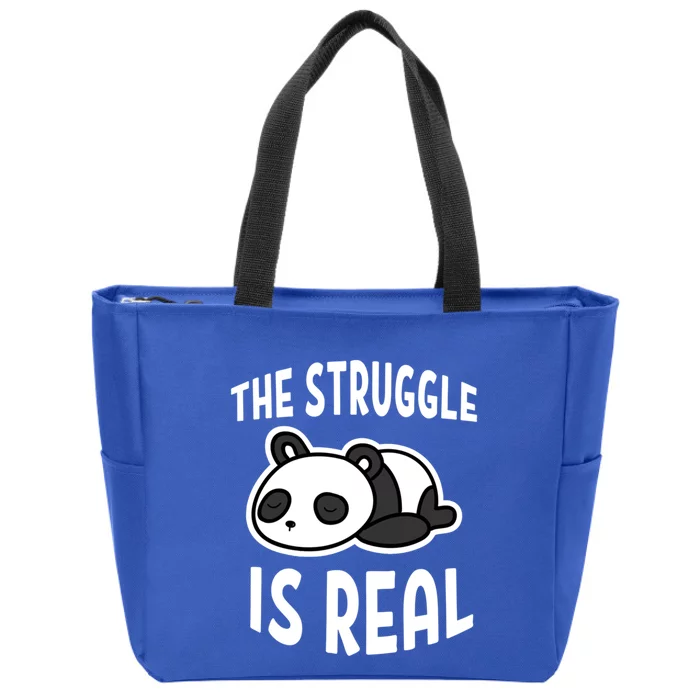 Lazy Panda The Struggle Is Real Cute Gift Zip Tote Bag