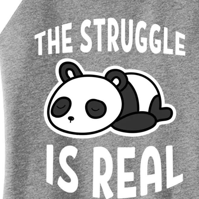 Lazy Panda The Struggle Is Real Cute Gift Women’s Perfect Tri Rocker Tank