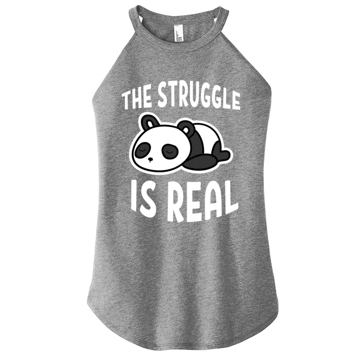 Lazy Panda The Struggle Is Real Cute Gift Women’s Perfect Tri Rocker Tank