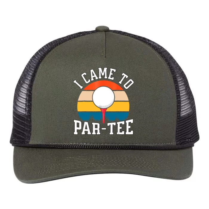 Let's Par Tee Partee Funny Golfing Retro Vintage Golfer Retro Rope Trucker Hat Cap