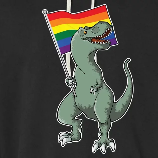 LGBT Pride TRex Dinosaur Garment-Dyed Fleece Hoodie