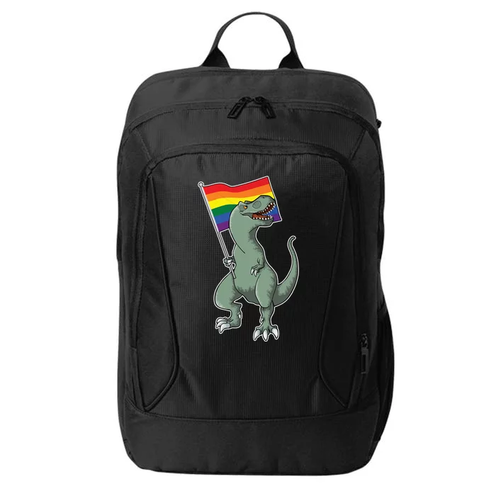 LGBT Pride TRex Dinosaur City Backpack