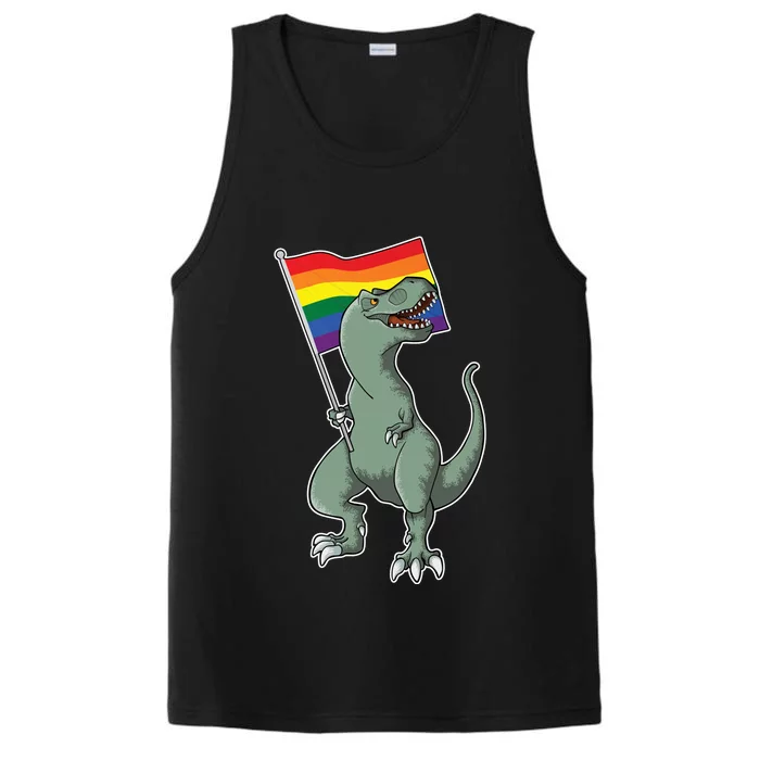 LGBT Pride TRex Dinosaur Performance Tank