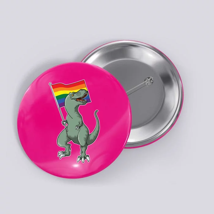 LGBT Pride TRex Dinosaur Button