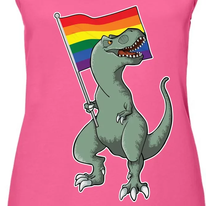 LGBT Pride TRex Dinosaur Women's Racerback Tank