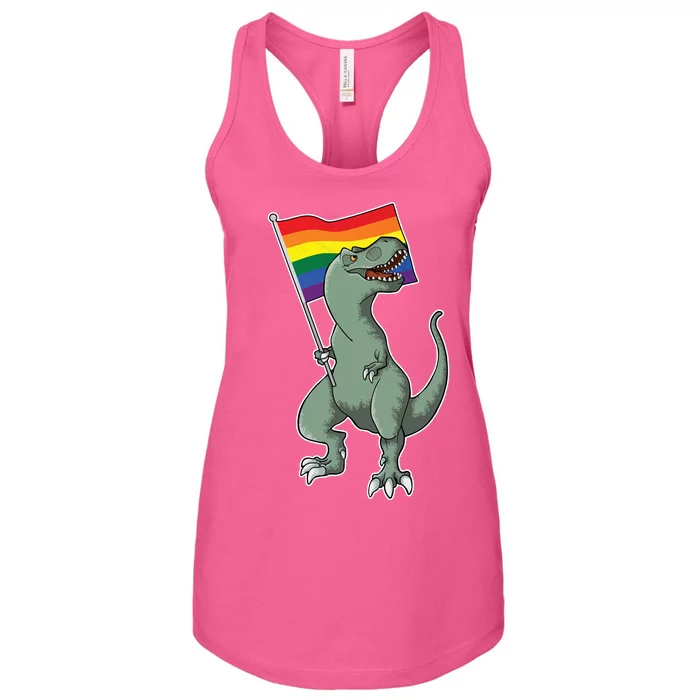 LGBT Pride TRex Dinosaur Women's Racerback Tank