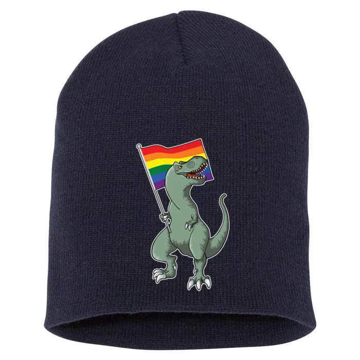 LGBT Pride TRex Dinosaur Short Acrylic Beanie