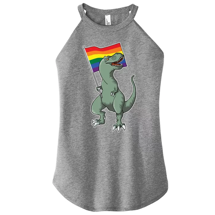 LGBT Pride TRex Dinosaur Women’s Perfect Tri Rocker Tank