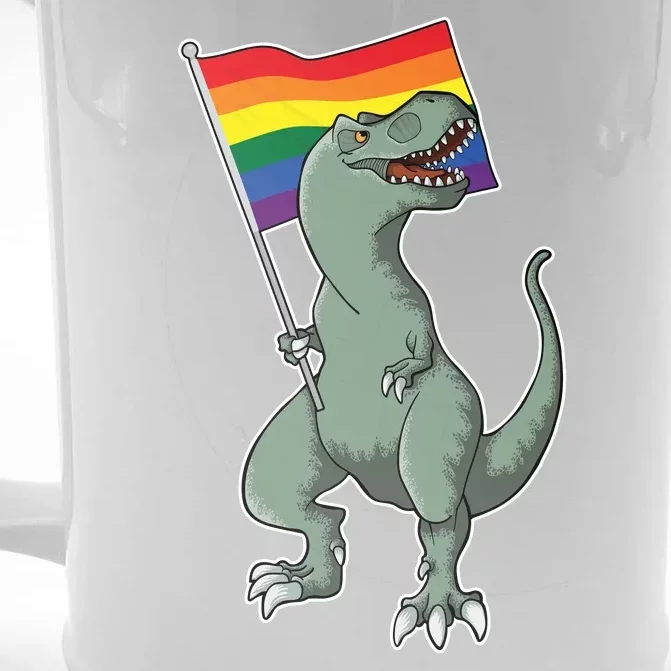 LGBT Pride TRex Dinosaur Front & Back Beer Stein