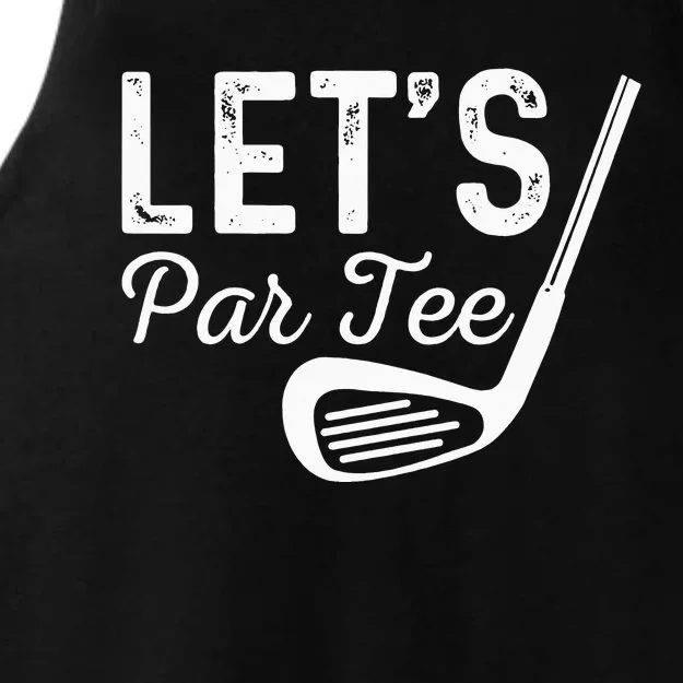 Let's Par Tee Golf Ball vintage Golf Quote Party Ladies Tri-Blend Wicking Tank