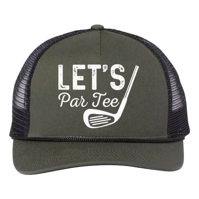 Let's Par Tee Golf Ball vintage Golf Quote Party Retro Rope Trucker Hat Cap