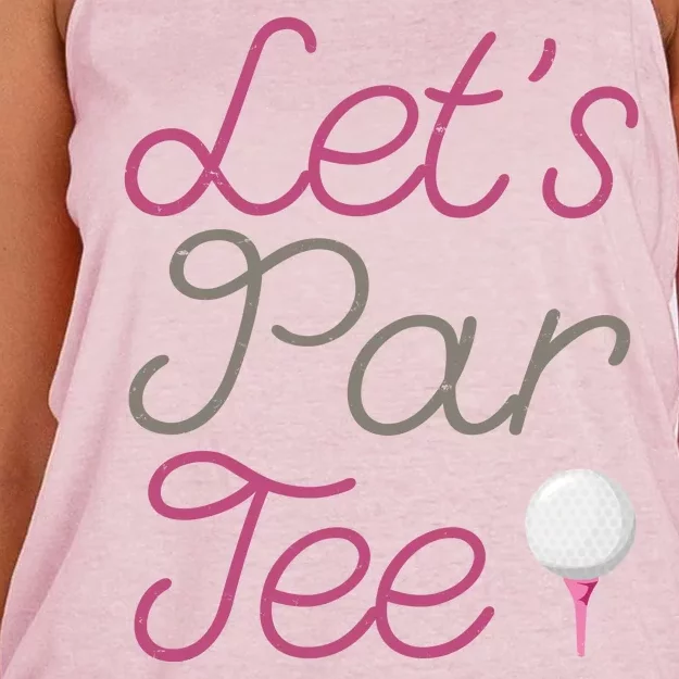 Lets Par Tee Funny Party Golf Women's Knotted Racerback Tank