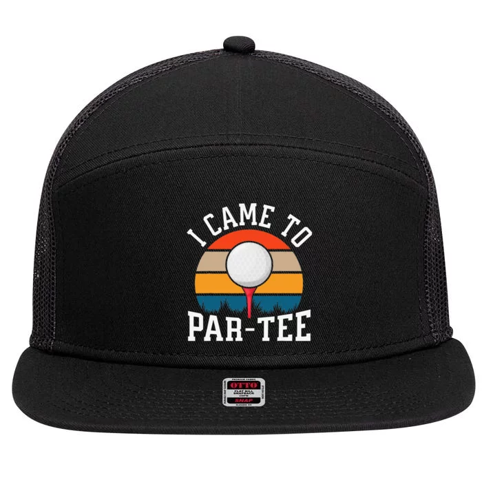 Let's Par Tee Partee Funny Golfing Retro Vintage Golfer 7 Panel Mesh Trucker Snapback Hat