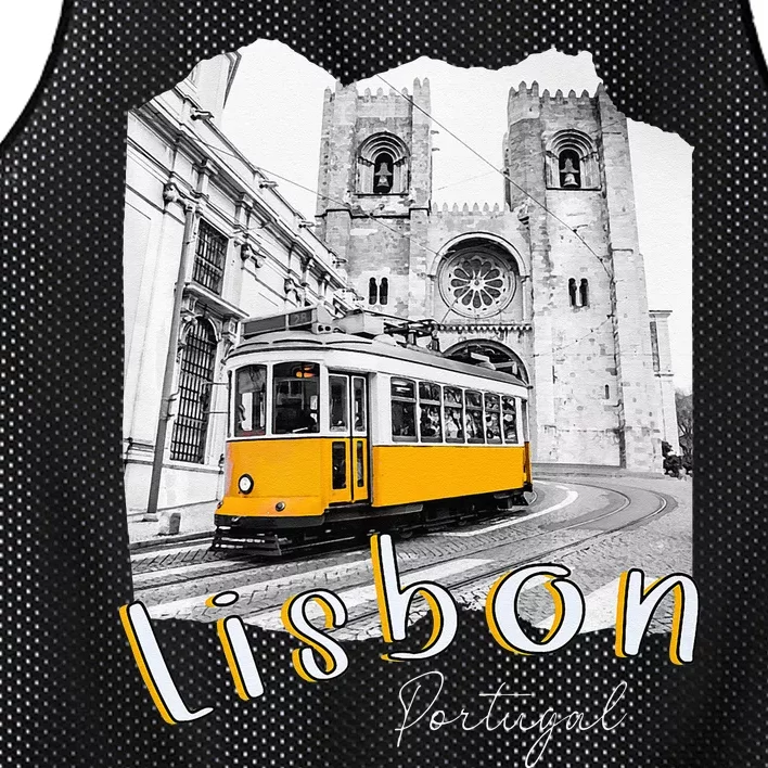 Lisbon Portugal Tram Portuguese Souvenirs Lisboa Lisbon City Mesh Reversible Basketball Jersey Tank