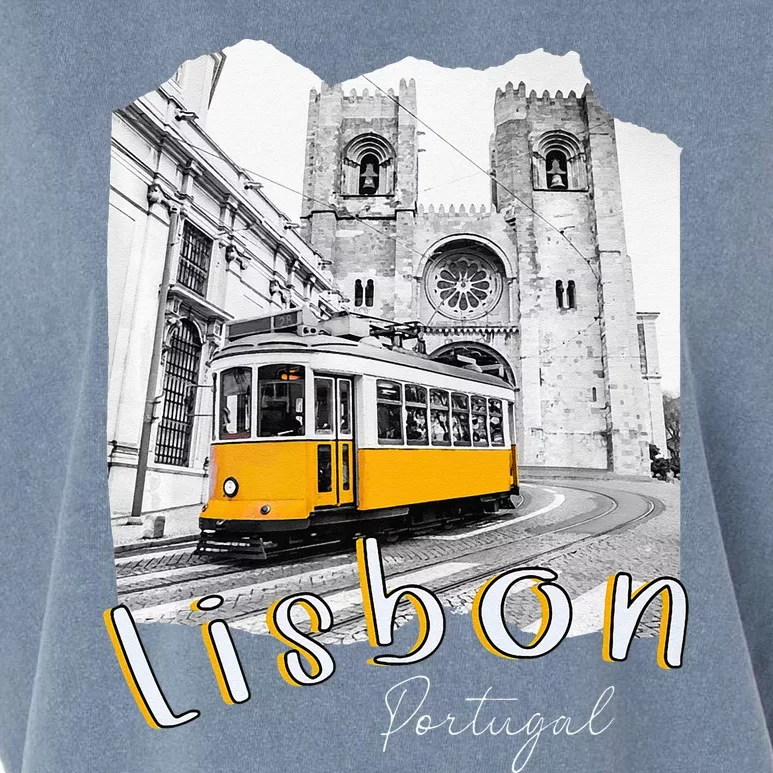 Lisbon Portugal Tram Portuguese Souvenirs Lisboa Lisbon City Garment-Dyed Women's Muscle Tee