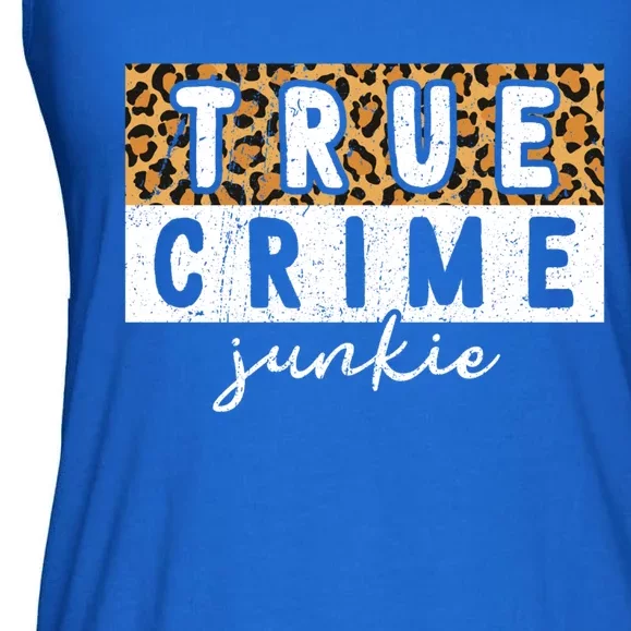 Leopard Print True Crime Podcast Junkie Lover Cute Gift Ladies Essential Flowy Tank