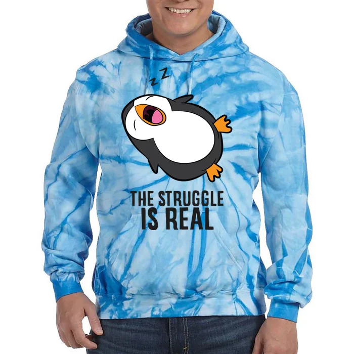 Lazy Penguin The Struggle Is Real Gift Tie Dye Hoodie