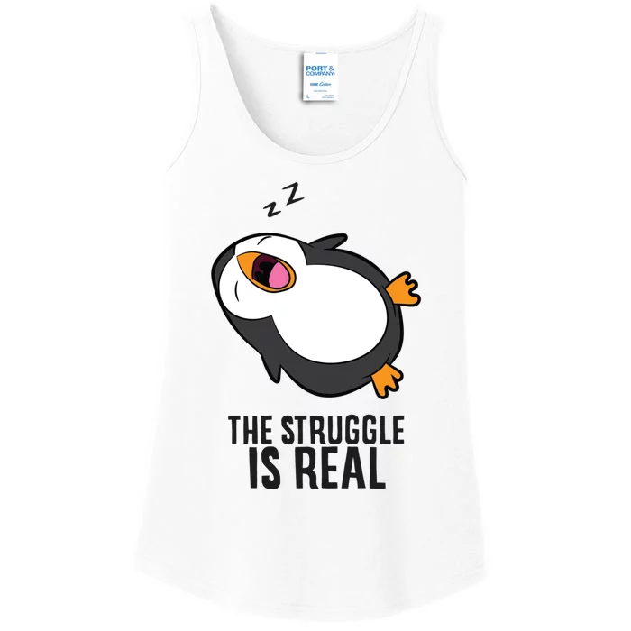 Lazy Penguin The Struggle Is Real Gift Ladies Essential Tank