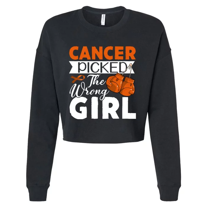 Leukemia Picked The Wrong Girl Cropped Pullover Crew