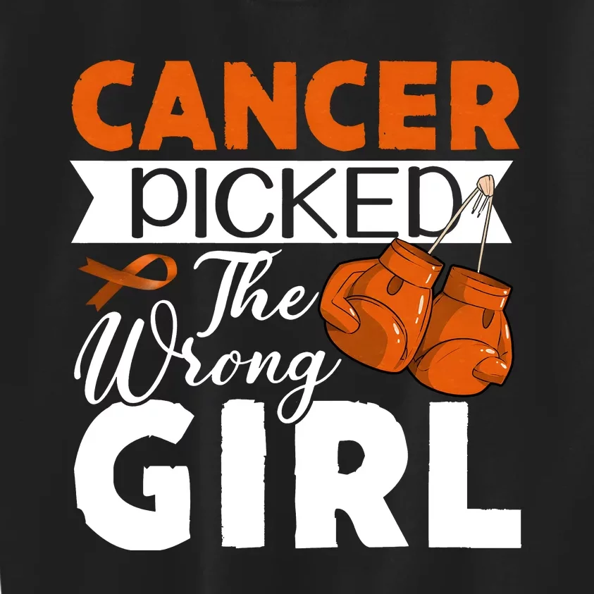 Leukemia Picked The Wrong Girl Kids Sweatshirt