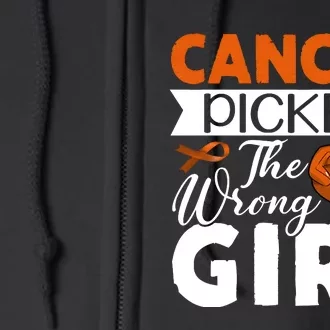 Leukemia Picked The Wrong Girl Full Zip Hoodie