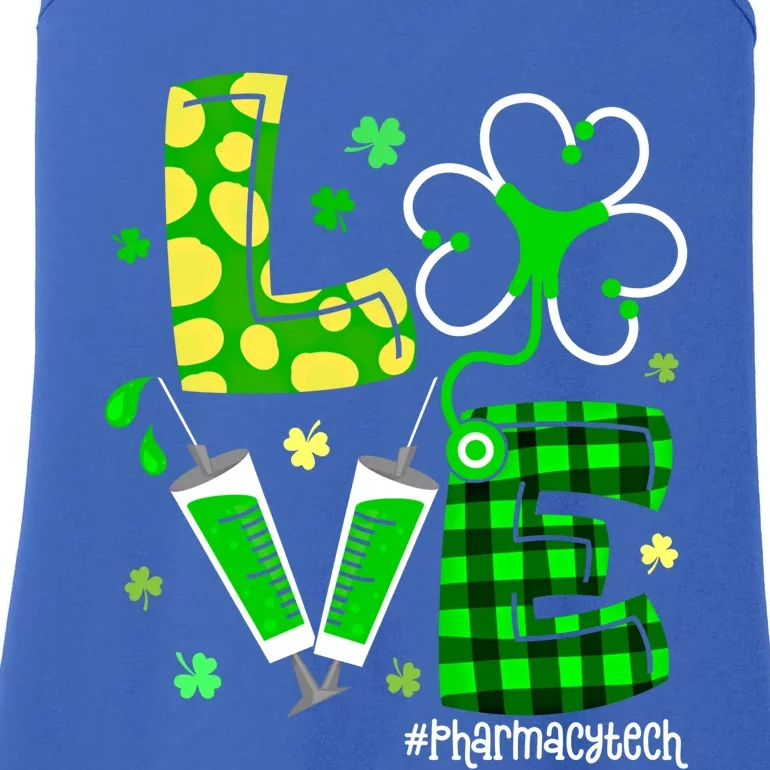 Love Pharmacy Tech Life Lucky Tech St Patricks Day Shamrock Funny Gift Ladies Essential Tank