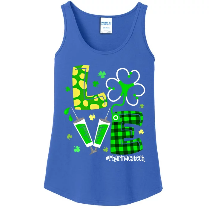 Love Pharmacy Tech Life Lucky Tech St Patricks Day Shamrock Funny Gift Ladies Essential Tank