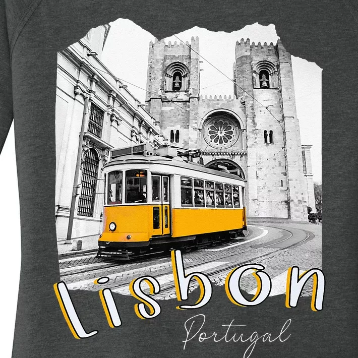 Lisbon Portugal Tram Portuguese Souvenirs Lisboa Lisbon City Women's Perfect Tri Tunic Long Sleeve Shirt